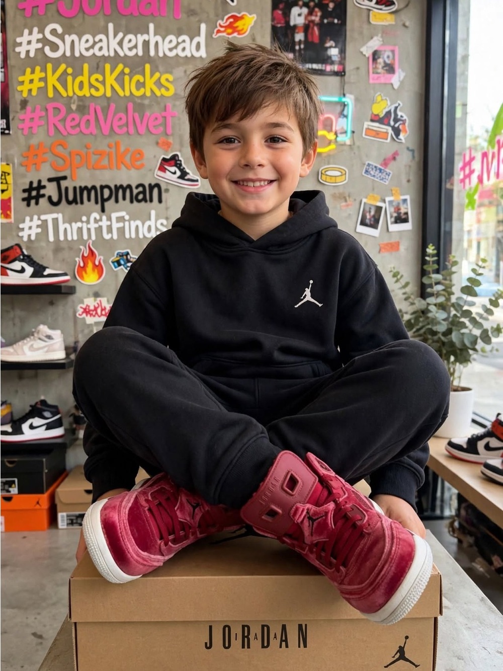 Jordan Kids Sneakers in Red and White